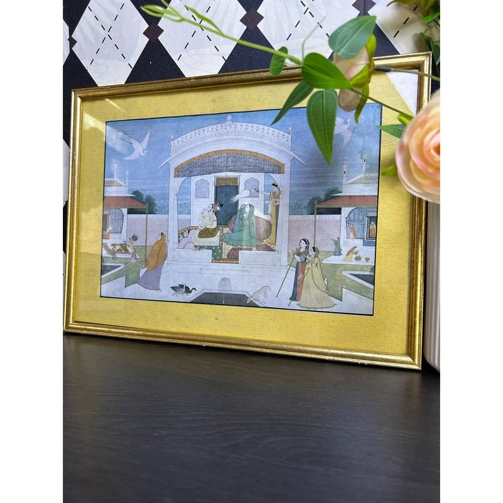 Vintage Framed Indian‎ Pahari Nala Damayanti 15